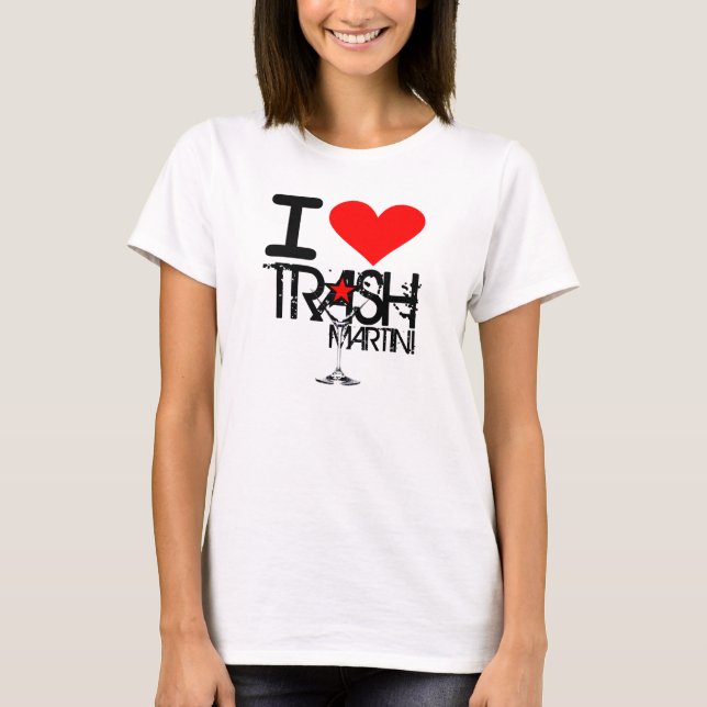 Eu amo a camisa das senhoras de Martini do lixo (Frente)