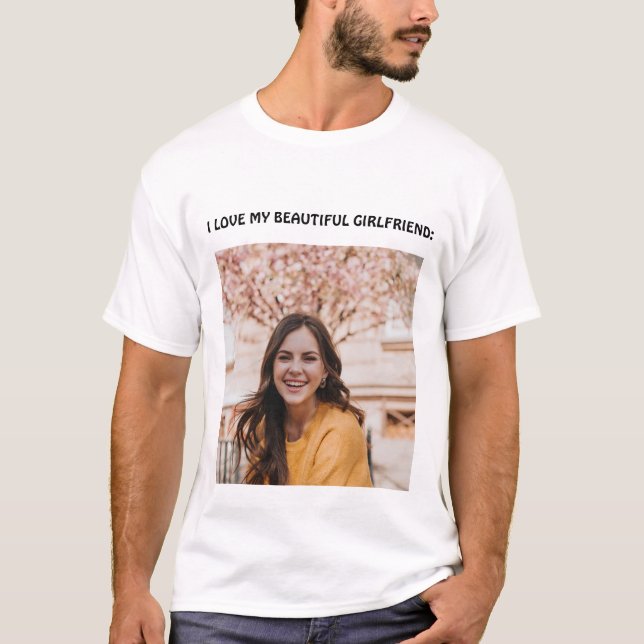 Eu amo a camisa de longa distância da minha linda  (Frente)