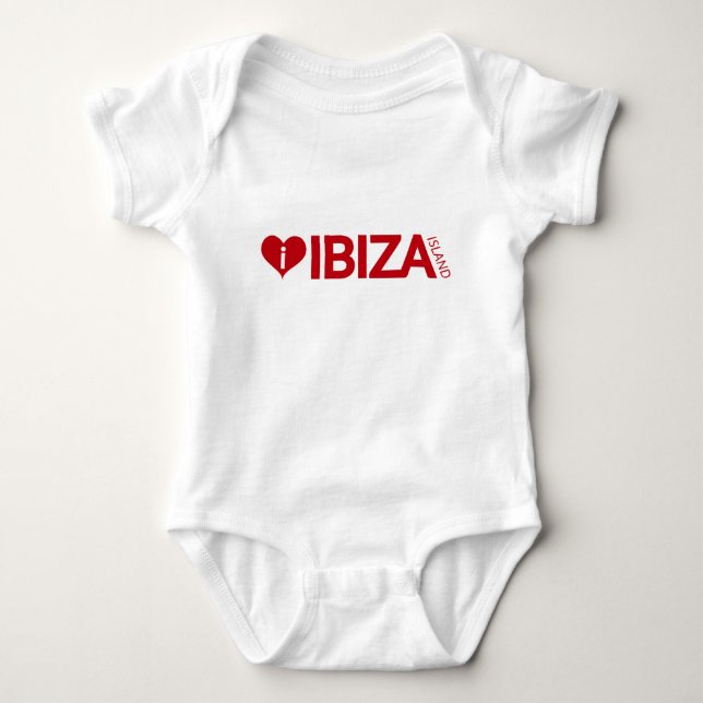 eu amo a camisa do bebê da ilha de Ibiza (Frente)