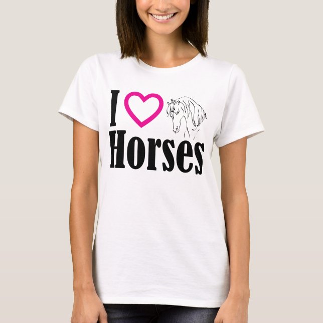 Eu amo a camisa dos cavalos T (Frente)