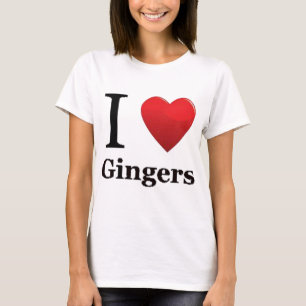 Eu amo a camisa dos gengibres T