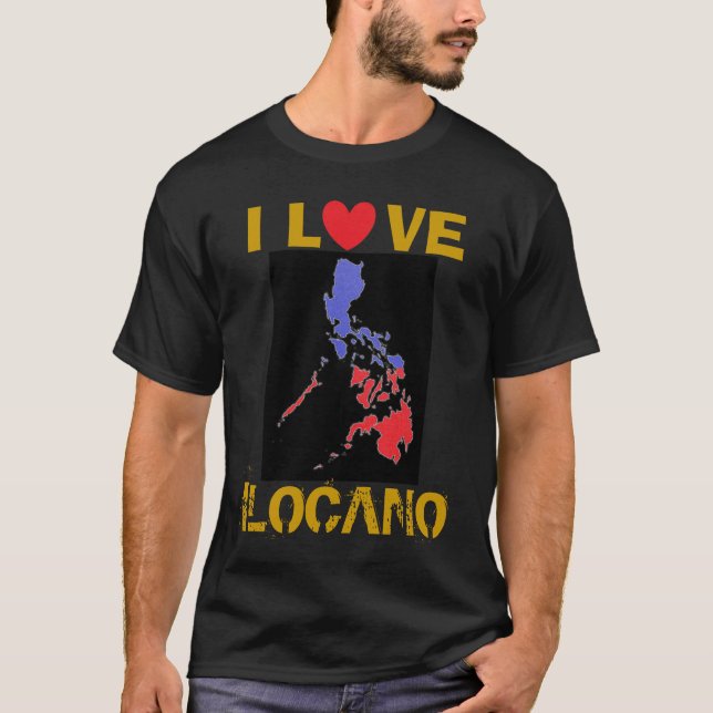 Eu amo a camisa escura básica de Ilocano (Frente)
