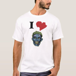 EU AMO a camisa gráfica dos ZOMBIS T