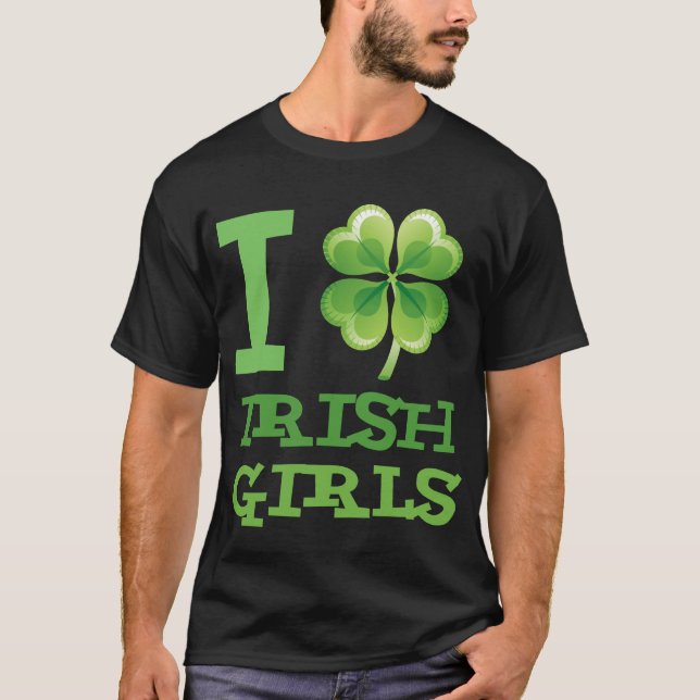 Eu amo a camisa irlandesa das meninas (Frente)