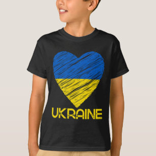 Eu Amo a Camiseta da Bandeira da Ucrânia Eu Apoio