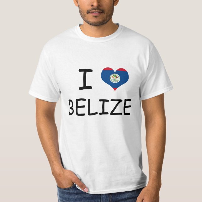 Eu amo a camiseta de Belize (Frente)
