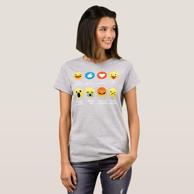 Eu amo a camiseta do gráfico do Emoticon de Emoji (Frente Completa)