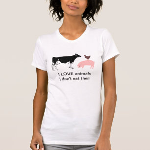 Eu amo a camiseta dos animais