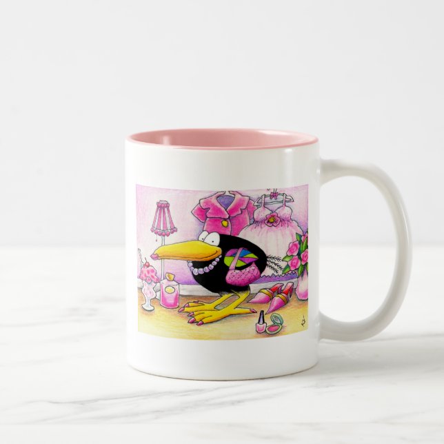 Eu amo a caneca COR-DE-ROSA (Direita)