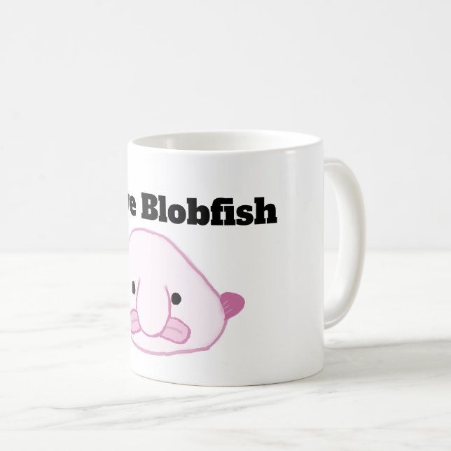 Eu amo a caneca de café de Blobfish (Frente Esquerda)