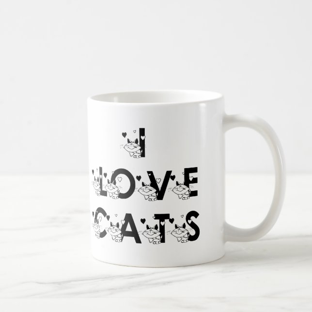 Eu amo a caneca de café dos gatos (Direita)