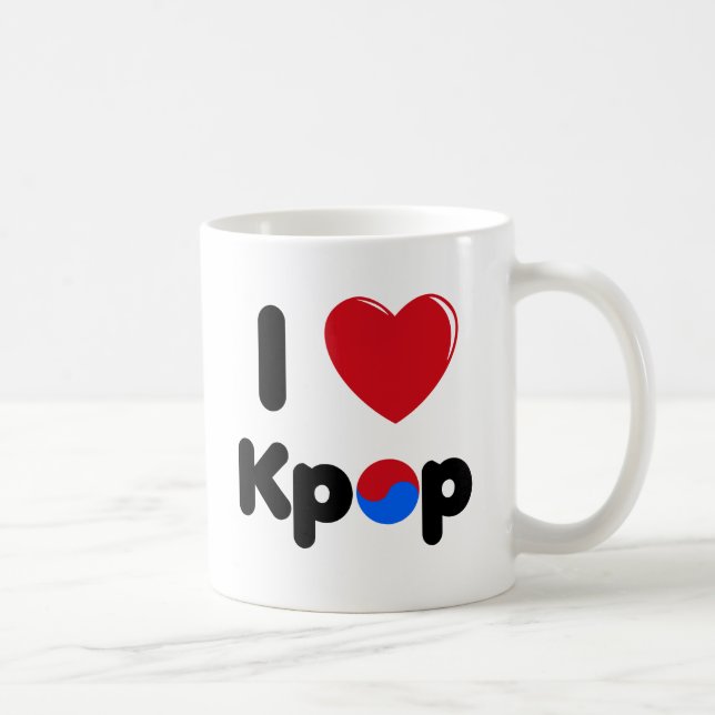 Eu amo a caneca de Kpop (Direita)