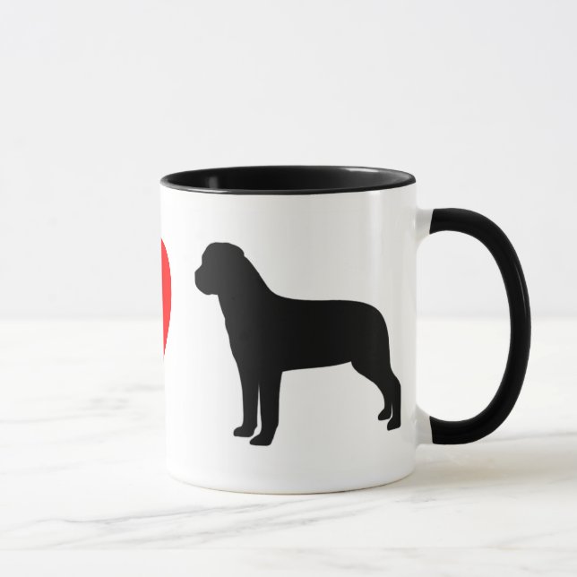 Eu amo a caneca de Rottweilers (Direita)