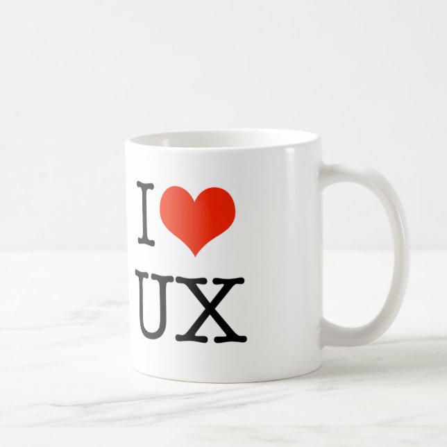 Eu amo a caneca de UX (Direita)