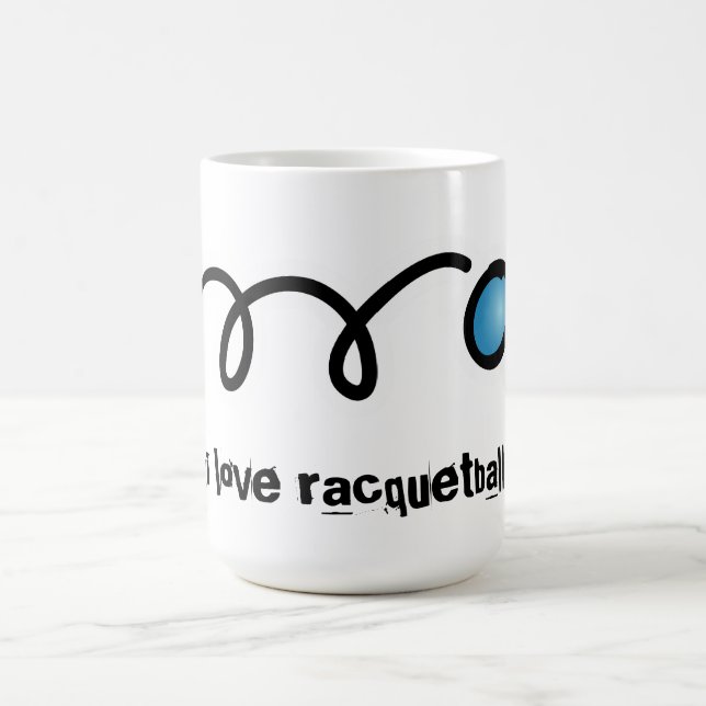 Eu amo a caneca do café do racquetball (Centro)