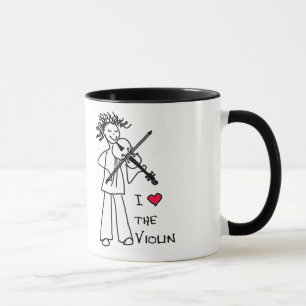 Eu amo a caneca do violino para a loja do local do