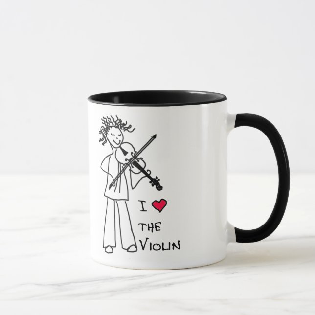Eu amo a caneca do violino para a loja do local do (Direita)
