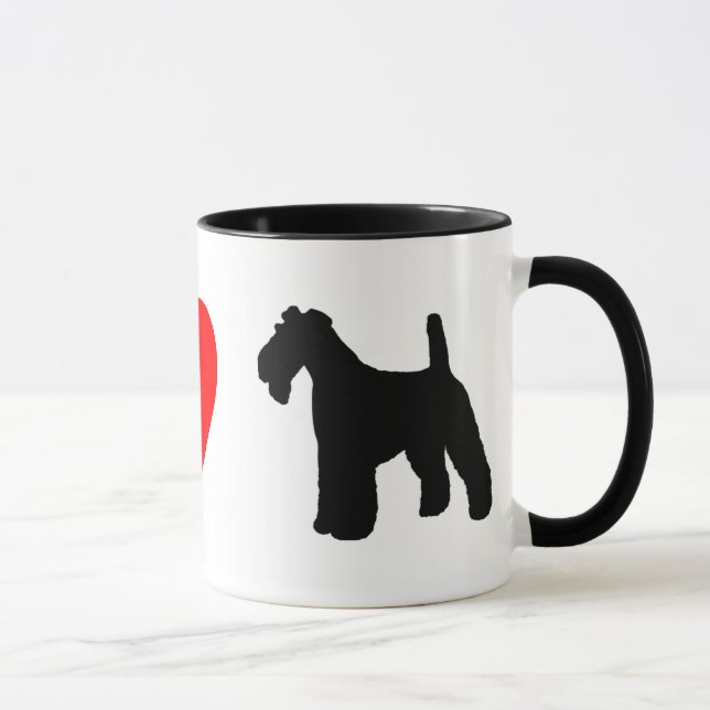 Eu amo a caneca dos terrier de Fox do fio (Direita)