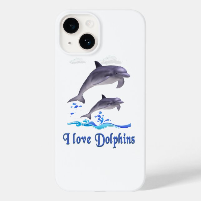 Eu amo a capa Case-Mate iPhone 14 Dolphins (Verso)