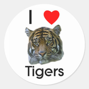 Eu amo a etiqueta dos tigres