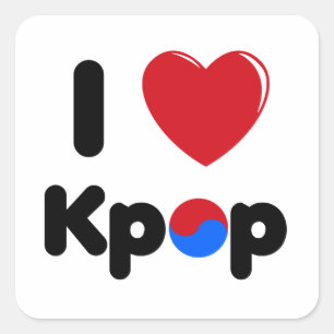Eu amo a etiqueta quadrada do kpop