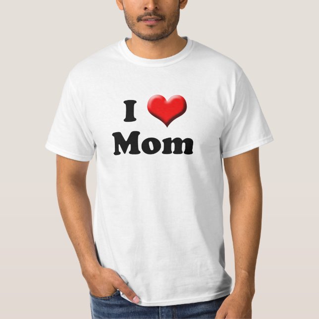 Eu amo a mamã, t-shirt do menino de Momma vermelho (Frente)