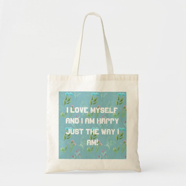 Eu amo a mim mesmo bolsa tote (Frente)