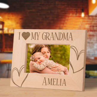 Eu amo a minha avó, quadro de fotos de aniversário