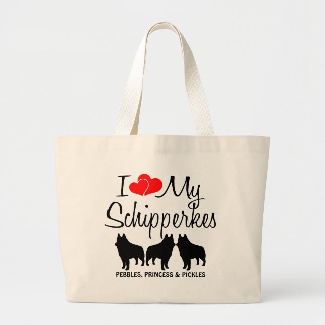 Eu Amo A Minha Bolsa De Três Schipperkes (Frente)