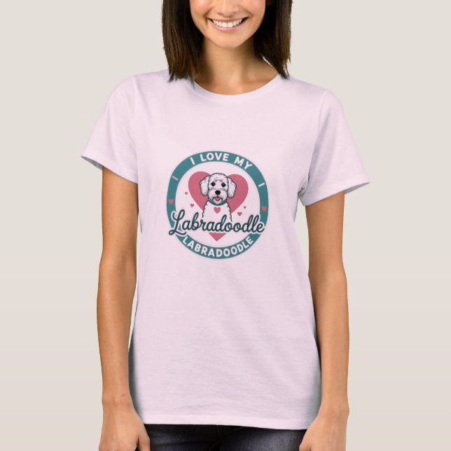 Eu Amo A Minha Camiseta Labradoodle (Frente)
