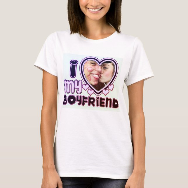 Eu Amo A Minha Camiseta Personalizada De Namorada (Frente)