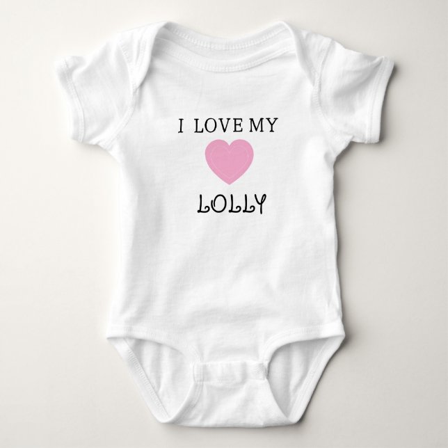 Eu amo a minha camiseta personalizável para bebê L (Frente)