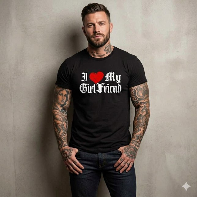 Eu amo a minha namorada, camiseta de relacionament (I love my Girlfriend, relationship tshirt)