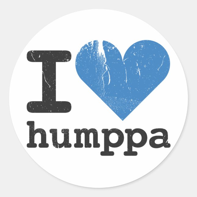 Eu Amo Adesivo Azul Humppa (Frente)
