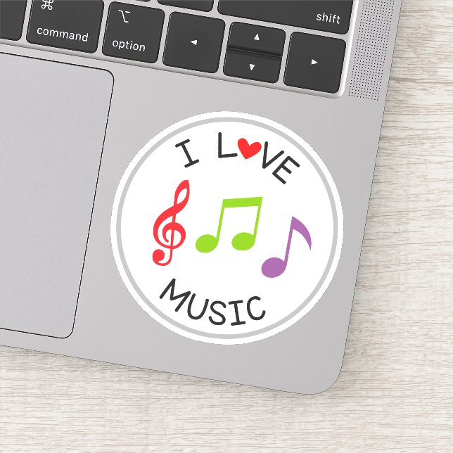 Eu Amo Adesivo Cortado Escola de Música (Detalhe)