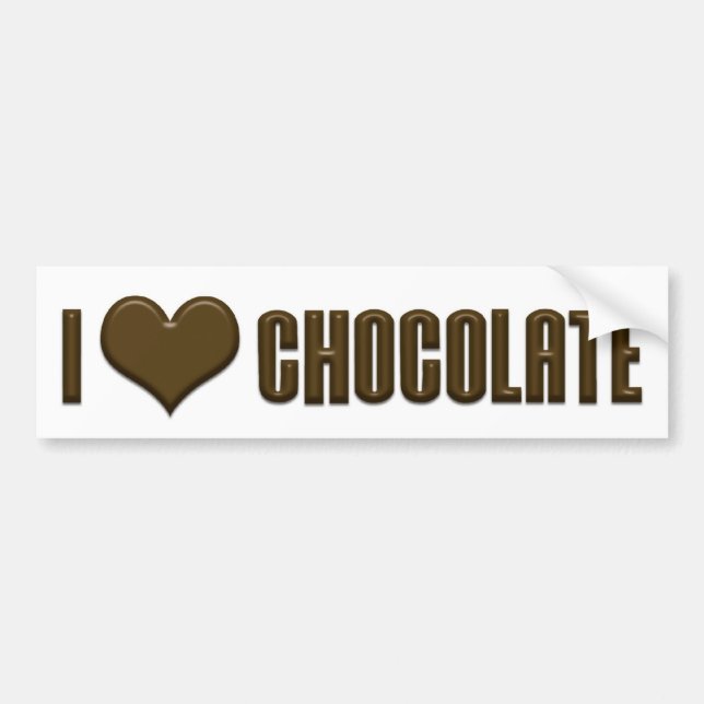 Eu Amo Adesivo de Para-choque de Chocolate (Frente)