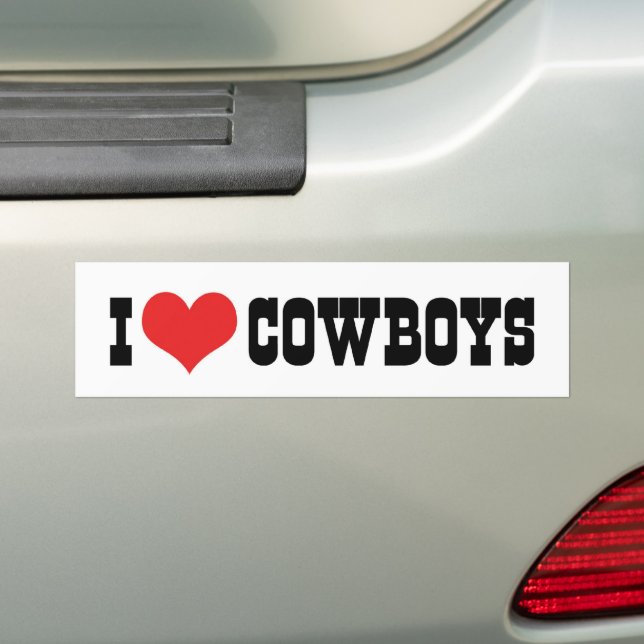 Eu Amo Adesivo de Para-choque de Cowboys (No carro)