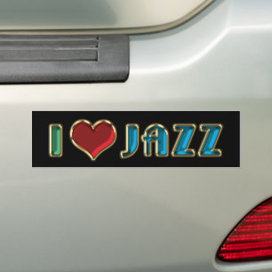 Eu Amo Adesivo de Para-choque de Jazz