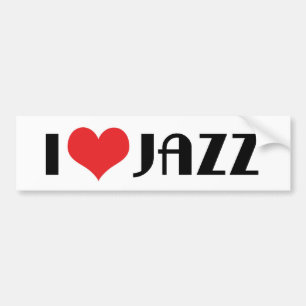 Eu Amo Adesivo de Para-choque de Jazz