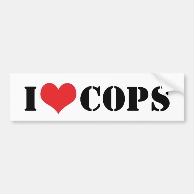 Eu Amo Adesivo de Para-choque de Policiais (Frente)