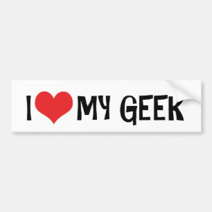 Eu Amo Adesivo de Para-choque Geek
