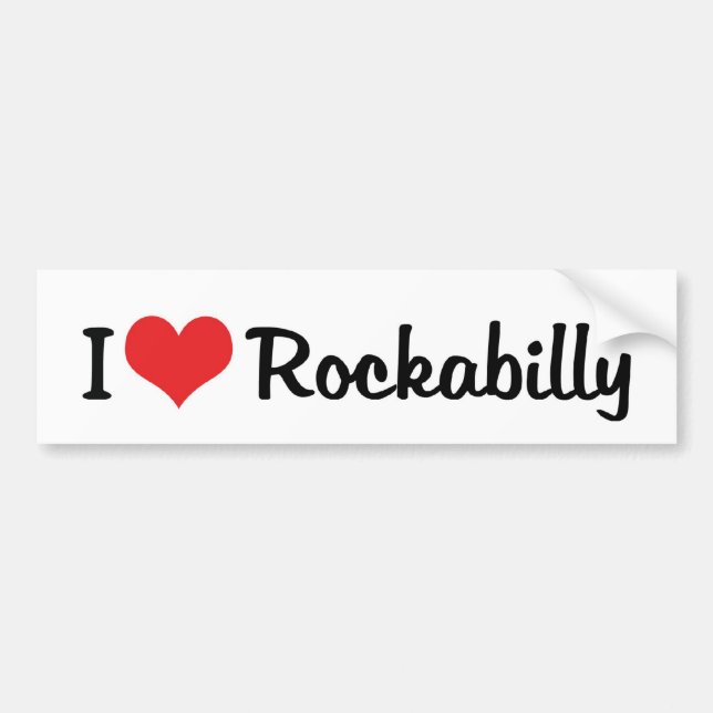 Eu Amo Adesivo de Para-choque Rockabilly (Frente)