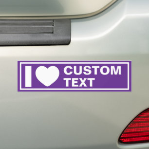 Eu Amo Adesivo de Para-choque Roxo Moderno Persona