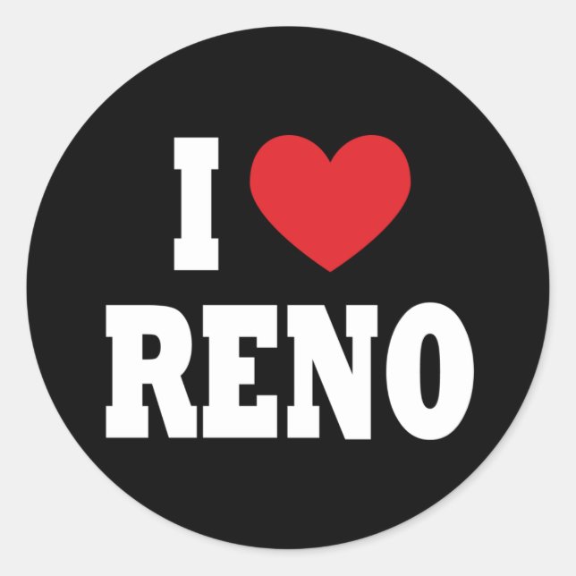 Eu Amo Adesivo de Reno (Frente)
