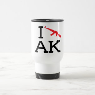 Eu amo AK - AK47 - caneca de viagem