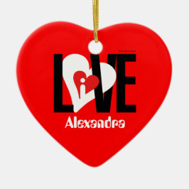 Eu amo Alexandra o ornamento do coração que