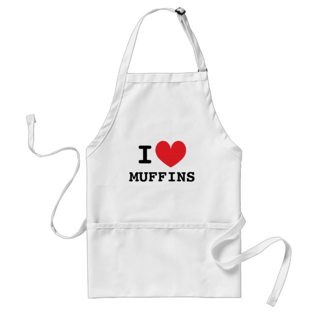 Eu amo avental de cozinha para muffins para assar (Frente)
