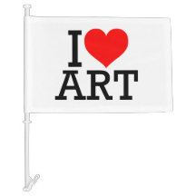 Eu Amo Bandeira De Carro De Arte
