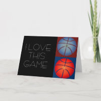 Eu Amo Basquete Pop Art Gráfico Cartão de Boas Vin