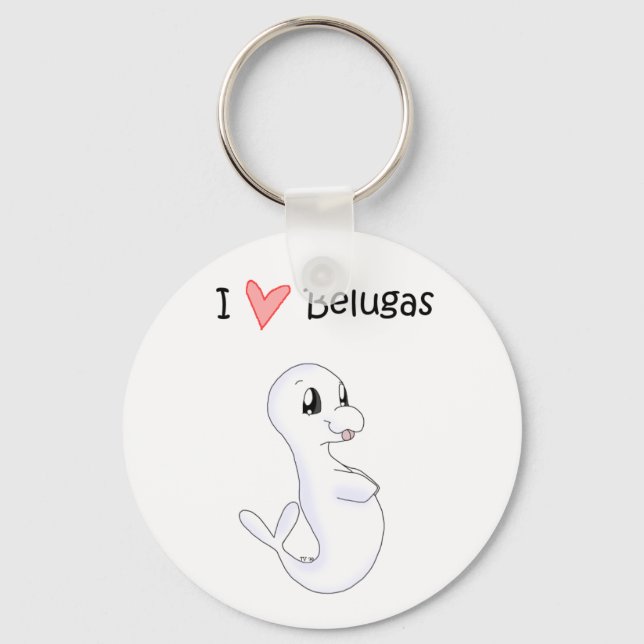 Eu amo Belugas Chaveiro (Frente)